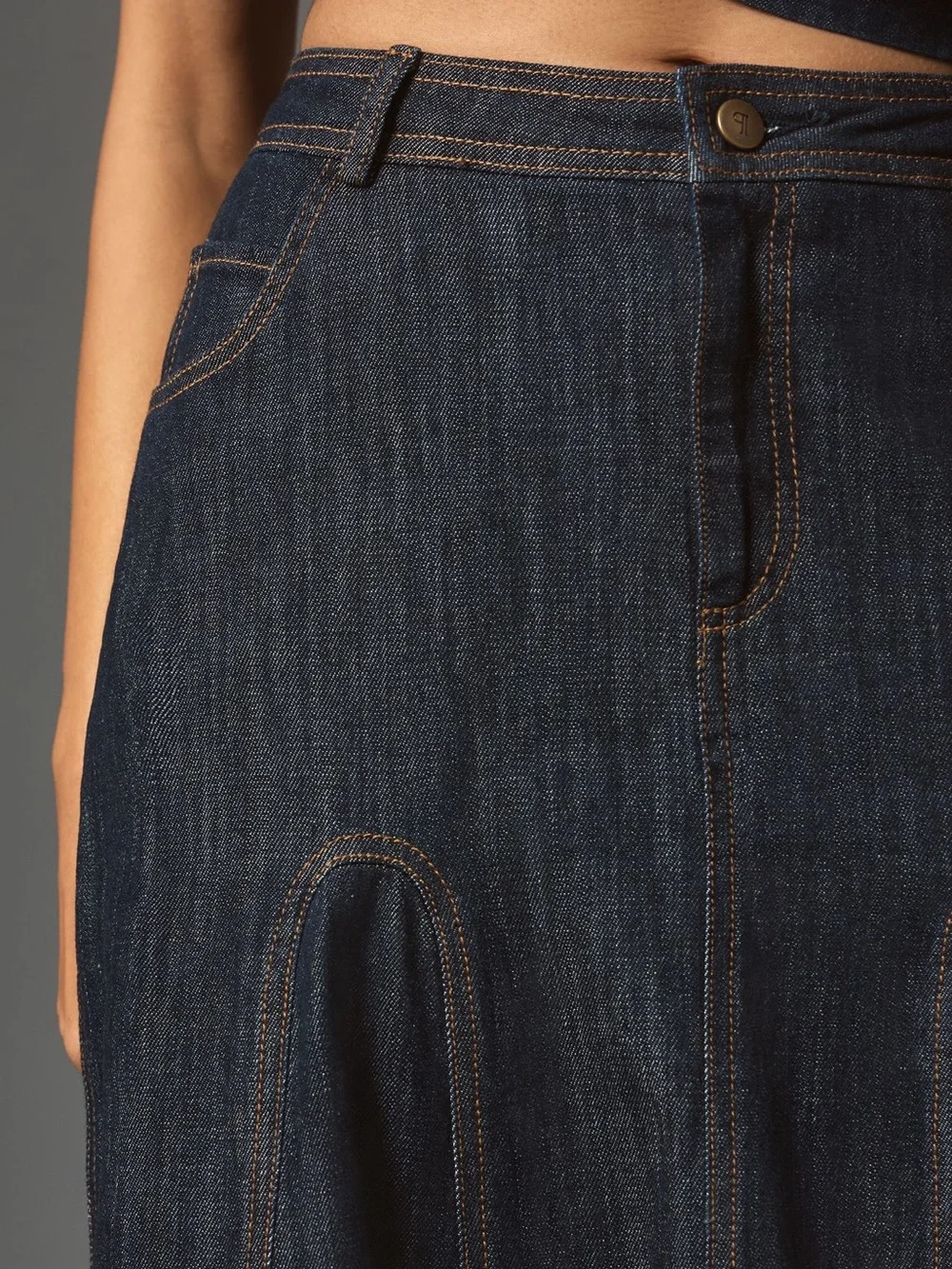 NWOT Anthropologie Pilcro Dark Indigo Denim Maxi Skirt - Picture 3 of 4